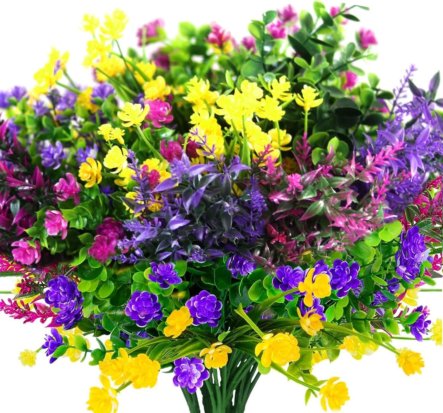 Handcrafted 24 Mixed Color Artificial Flowers – Perfect for Gardens & Weddings