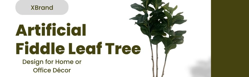 39.4-Inches Artificial Fiddle Leaf Fig Tree in Pot for Indoor Outdoor Home