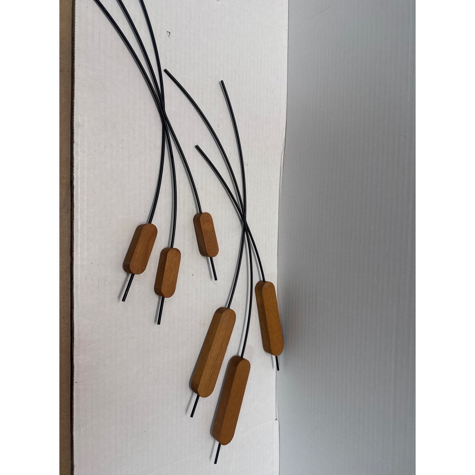 Vintage MCM Home Interiors Homco Cat Tails Wall Art Metal & Wood