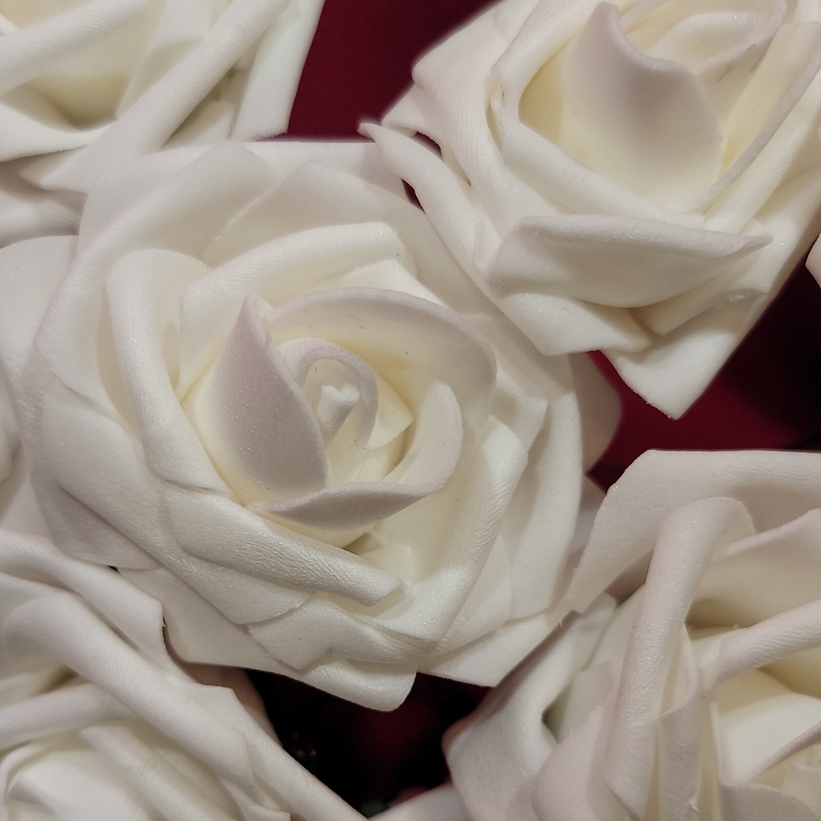 20 white ROSE Flower FAUX FAKE FOAM ARTIFICIAL Wedding Banquet Anniversary Decor