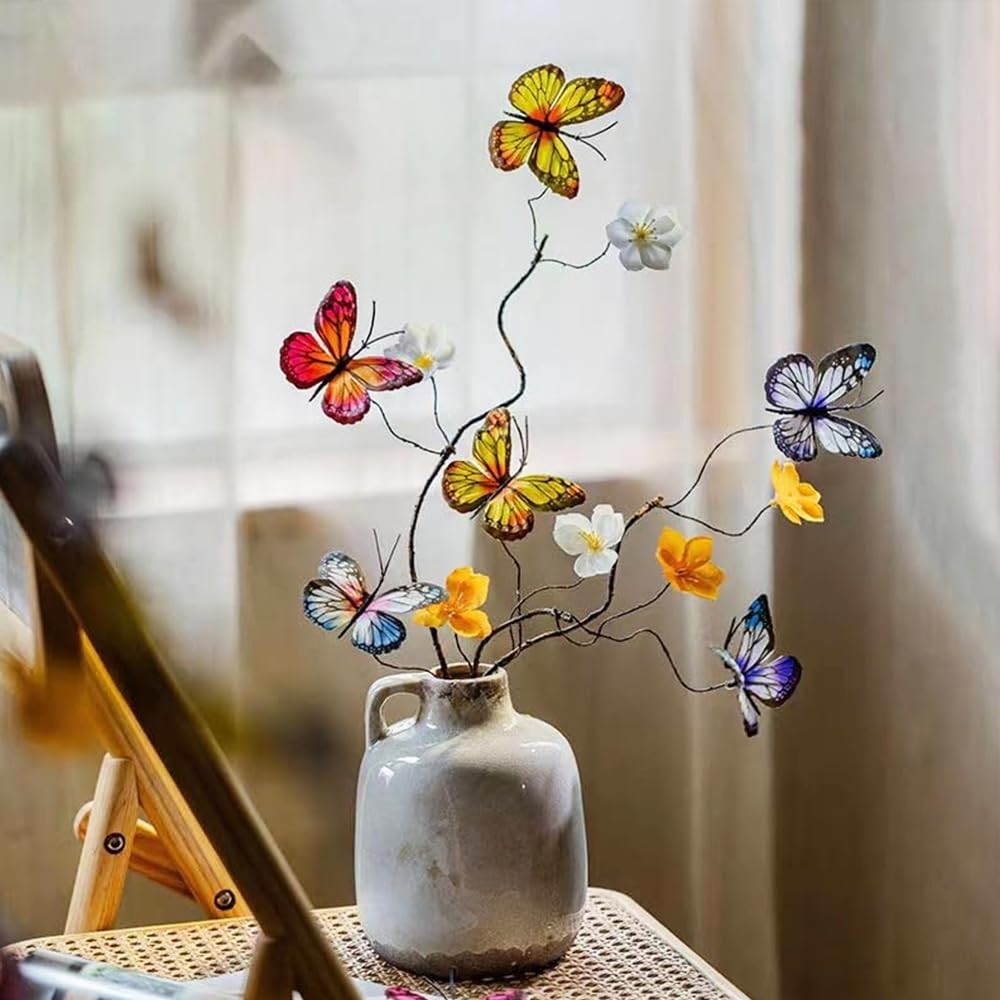 Artificial Butterfly Branche, Simulation Branch Stems with Fake Butterfly Flo…