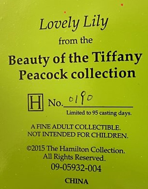 3 BEAUTY OF TIFFANY PEACOCK STAINED GLASS LOOK #ED LILY DRAGONFLY BLOSSOM RS