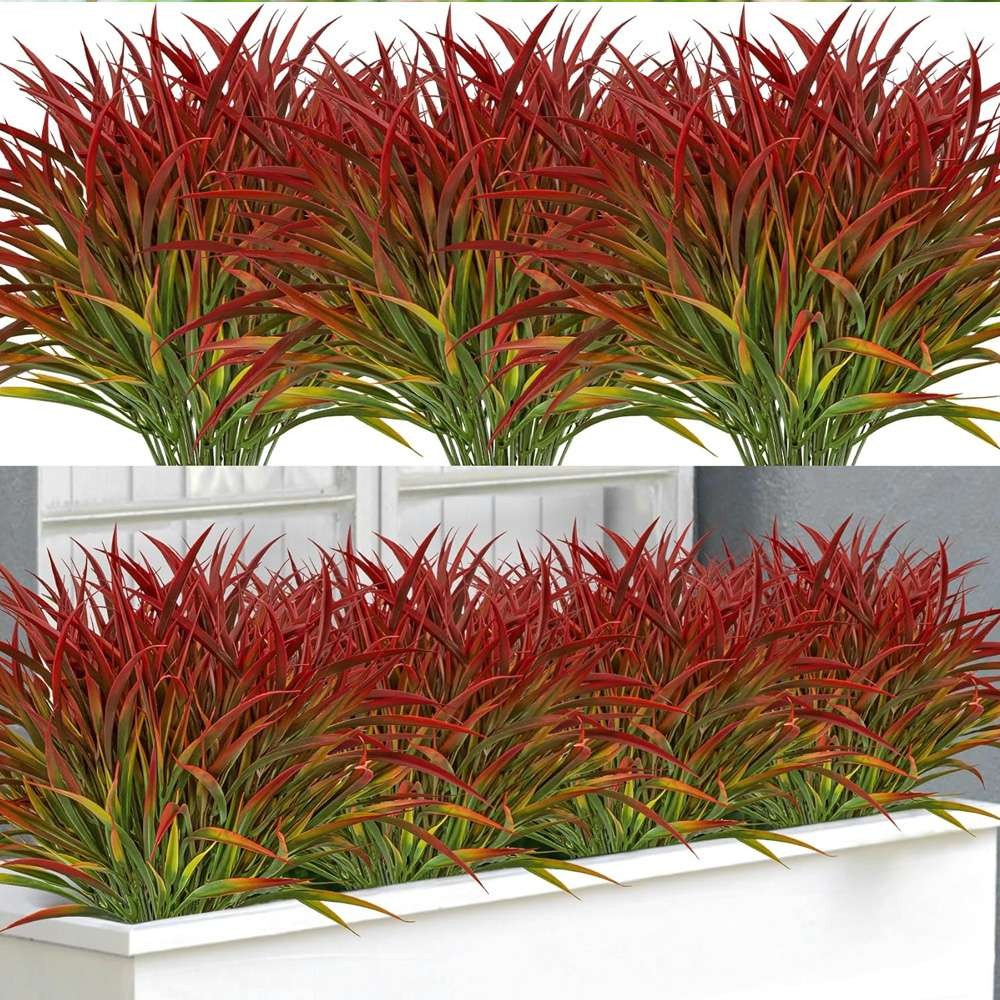 2/4/6/10Pcs Artificial Grasses Uv Resistant Fake Grass Garden Window Decoration