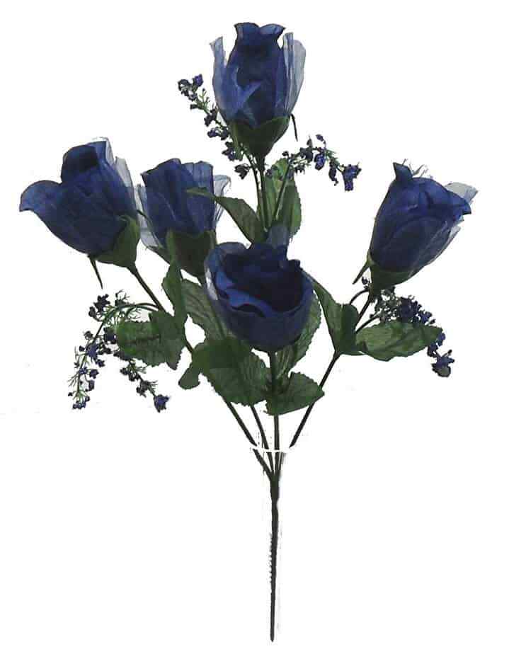 Fairy Rose Bud Bush Pack of 12 14in Dark Blue