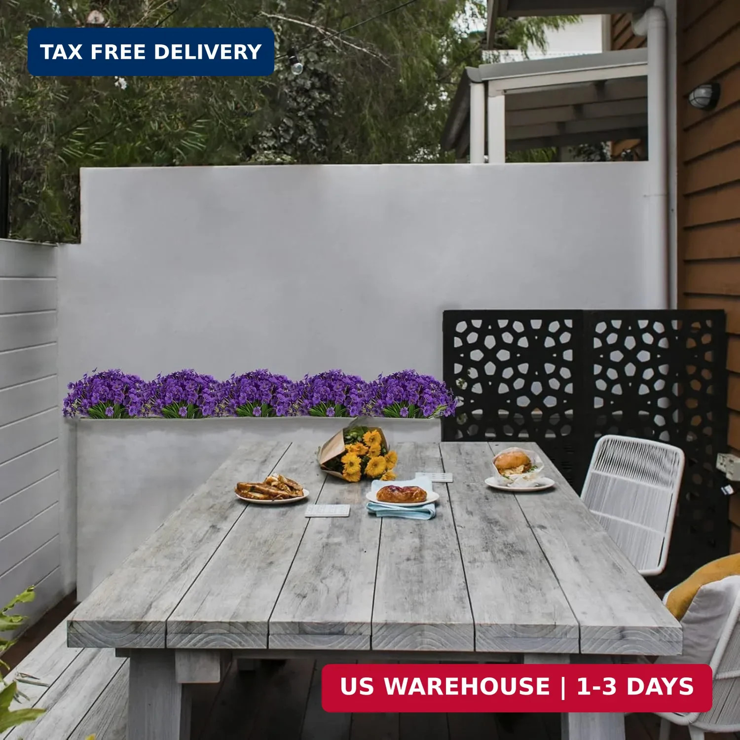 LikSoor 21 Bundles Artificial Outdoor UV Resistant Flowers No Fade Fake Outside