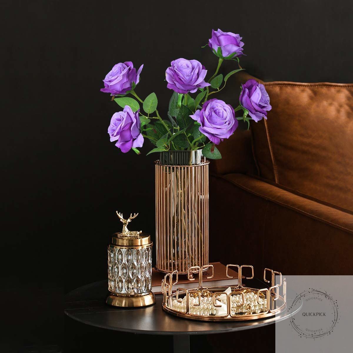 10PCS Artificial Roses Flower with Stems Slik Fake Flowers Bouquet Realistic Lon