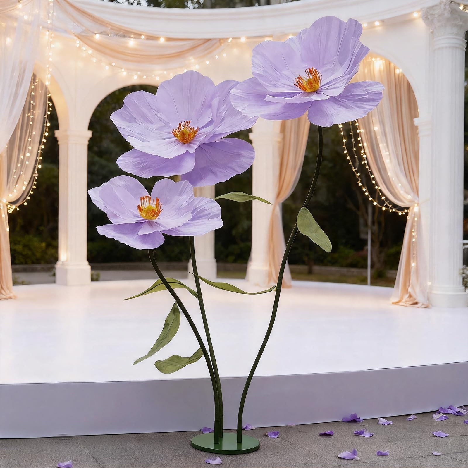 ZHBHYZ Giant Artificial Flowers for Decoration with Stand,Large Paper Flowers…