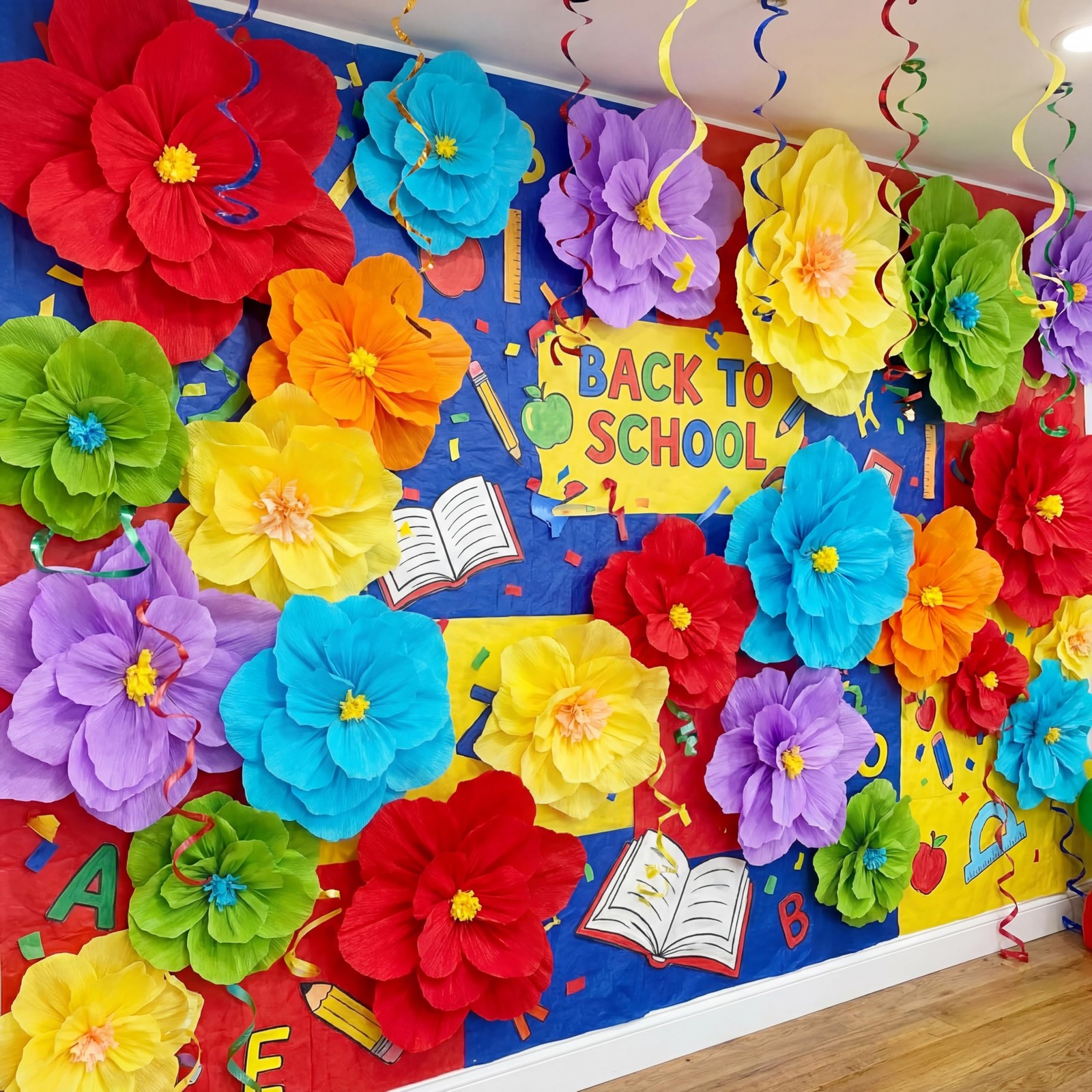 Giant Paper Flowers Artificial Large Mexican Fiesta Wall Backdrop Decor 18 PCS