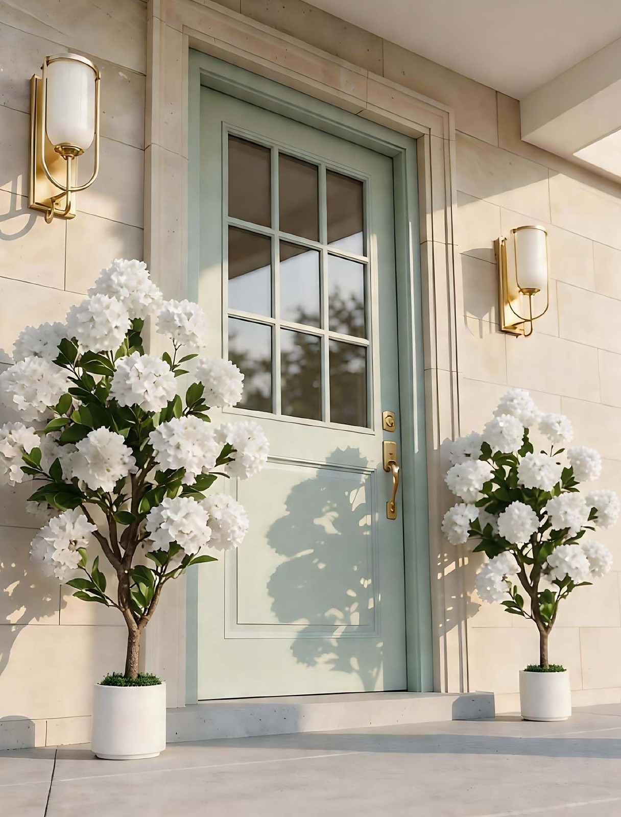 Set of 2 Artificial Crape Myrtle Trees – 3.6Ft Silk Plants for Indoor/Outdoor De
