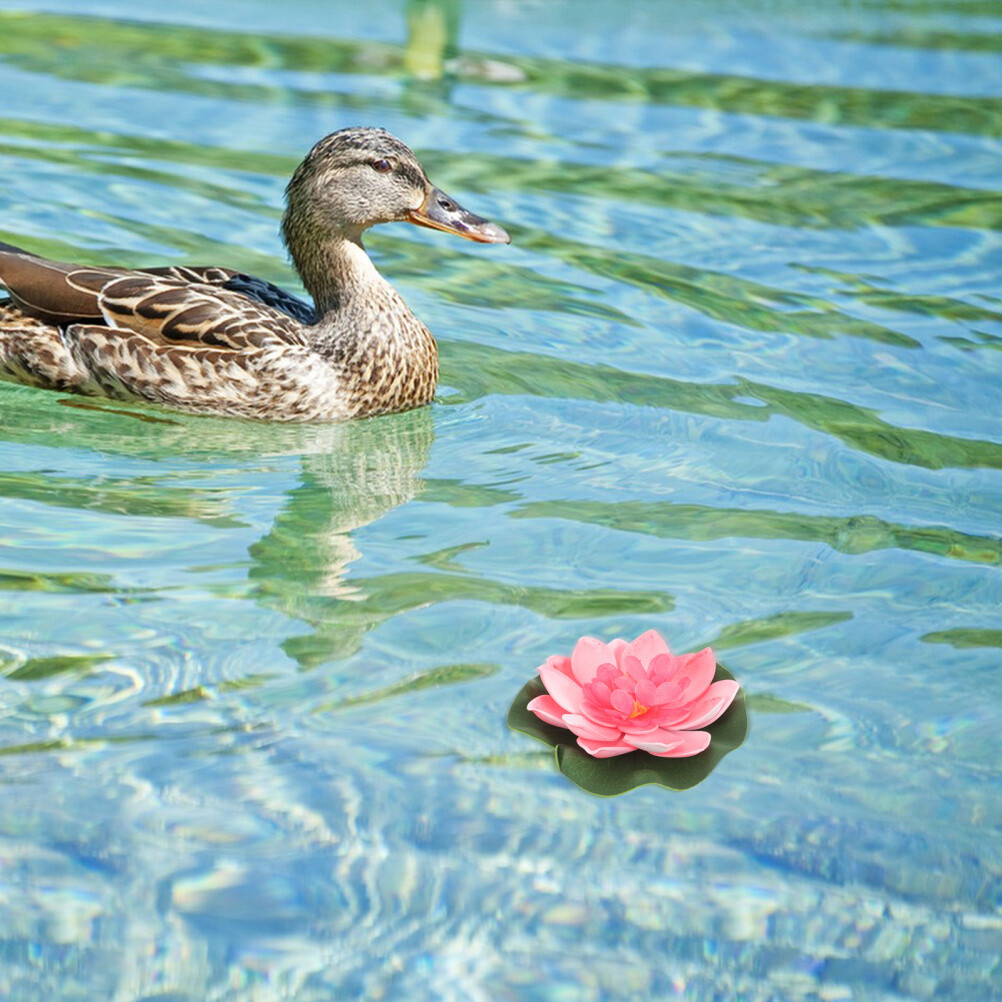 5 Pcs Solar Floating Lotus Flowers Pond Lily Pads Live Plants Water Baby Child