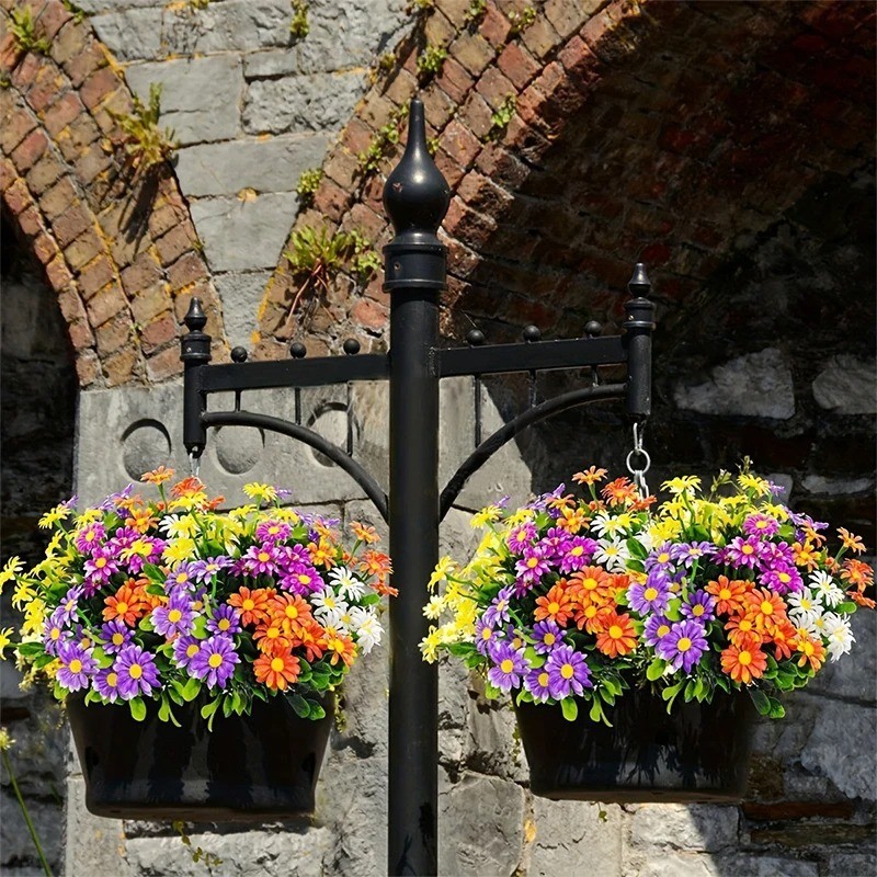 33cm Artificial Daisy Flowers UV Resistant Plastic Faux Plants Home Outdoor Deco