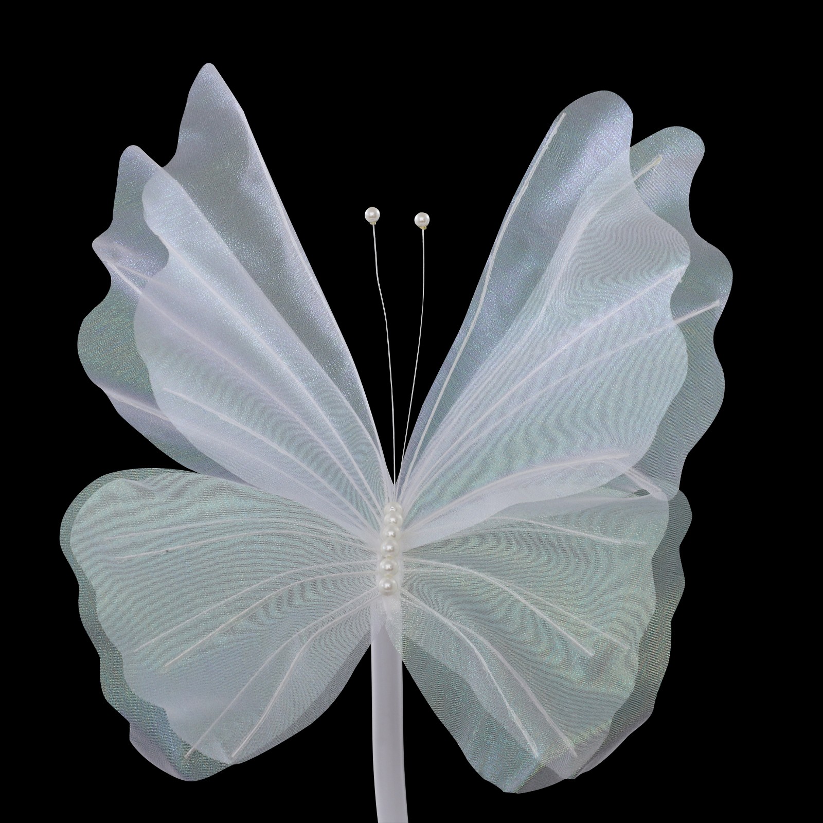 Butterfly Decoration with Standing Base, Artificial Decoration Butterflies White