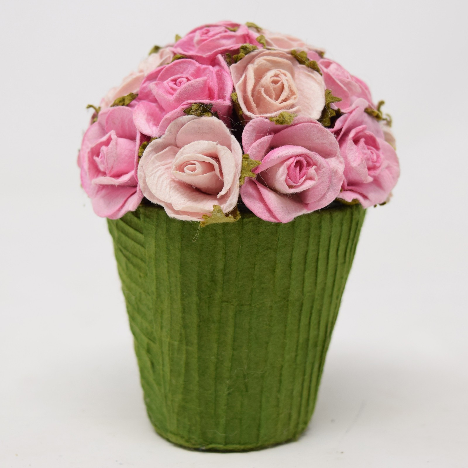 Rose Floral Cupcake Trinket Gift Box Flower Pot Fabric Cardboard Hidden Storage
