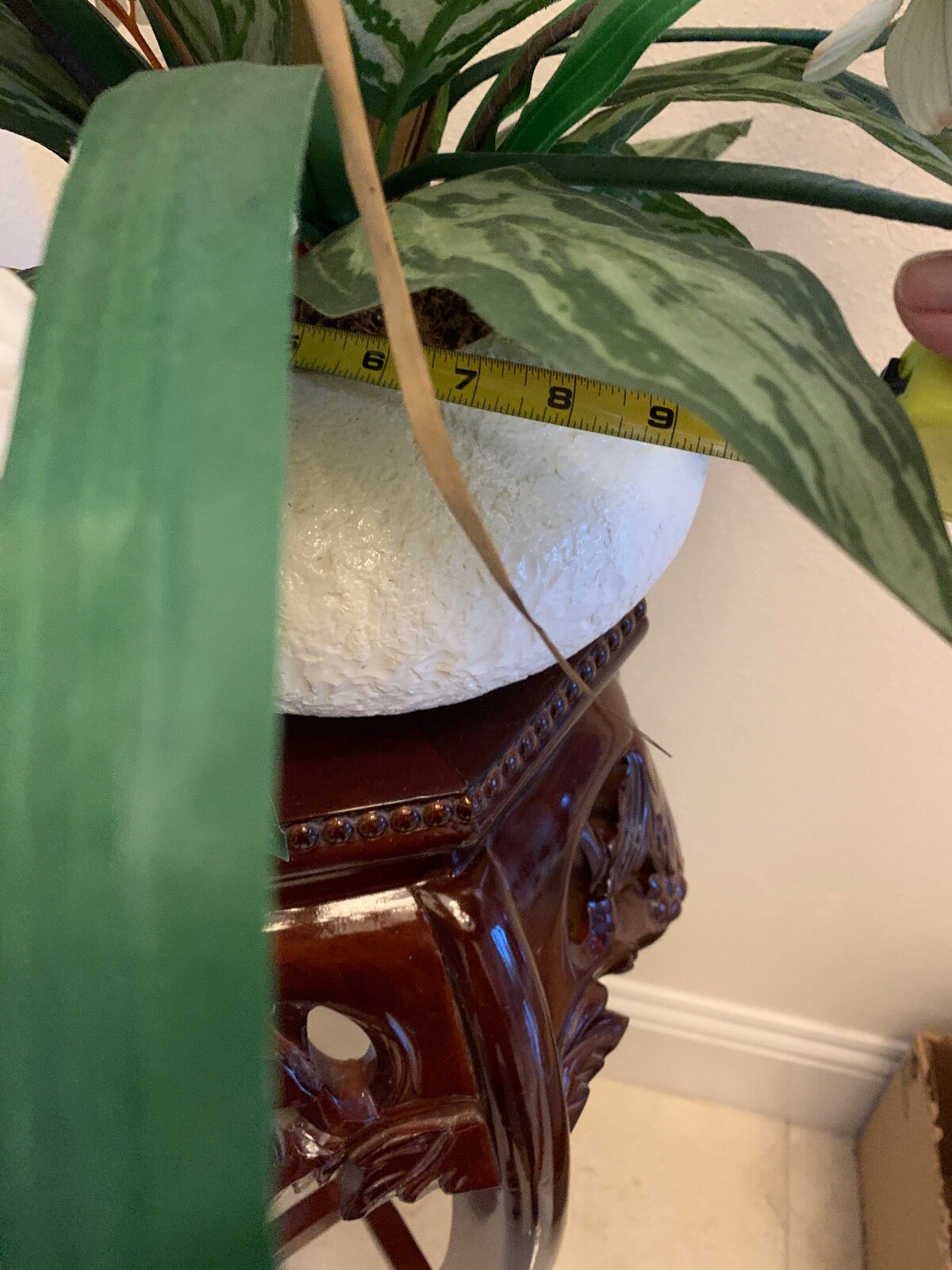 Floral Arrangement Epiphyllum Dogwood Silk flowers Tabl Centerpiece Ceramic Vase