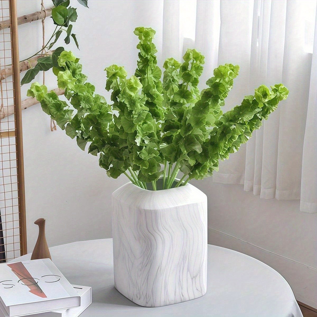 4Pcs Fake Shell Leaf Flower Bell Grass Arrangement Home Office In/Outdoor Decor