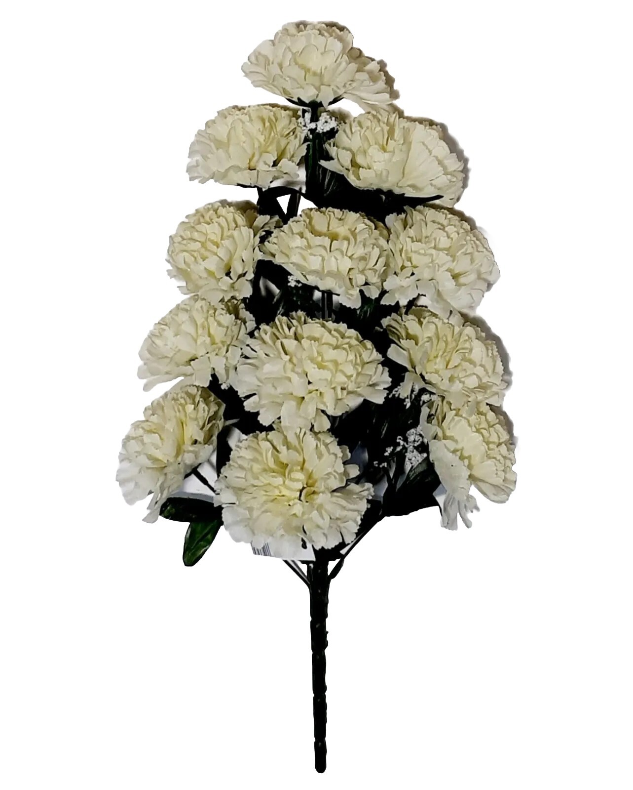 12- Cream 3.5″ Carnation 19″ Bush Silk Flower In/Outdoor General Decor #2193 US