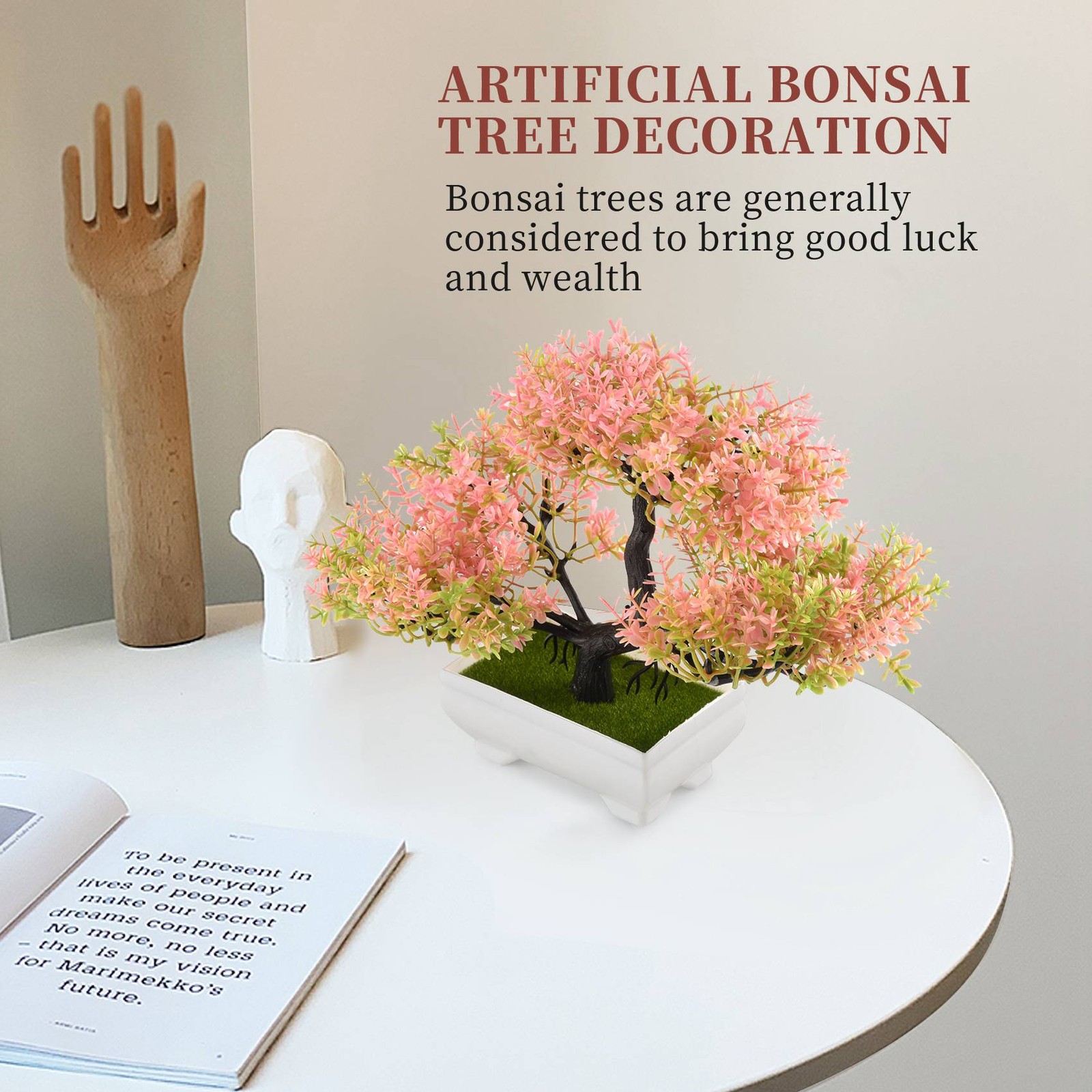 Artificial Plants Bonsai Small Tree Pot Fake Plant Flowers Potted Faux8285