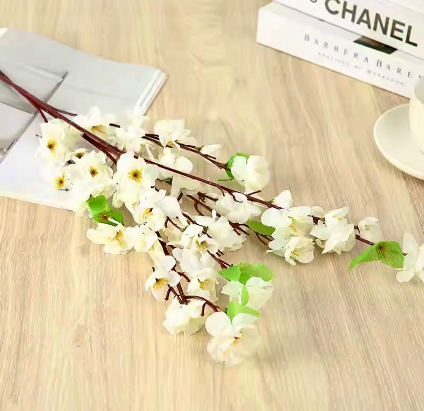 Artificial Flower Silk Peach Blossom Branch Cherry Room Home Christmas Decoratio