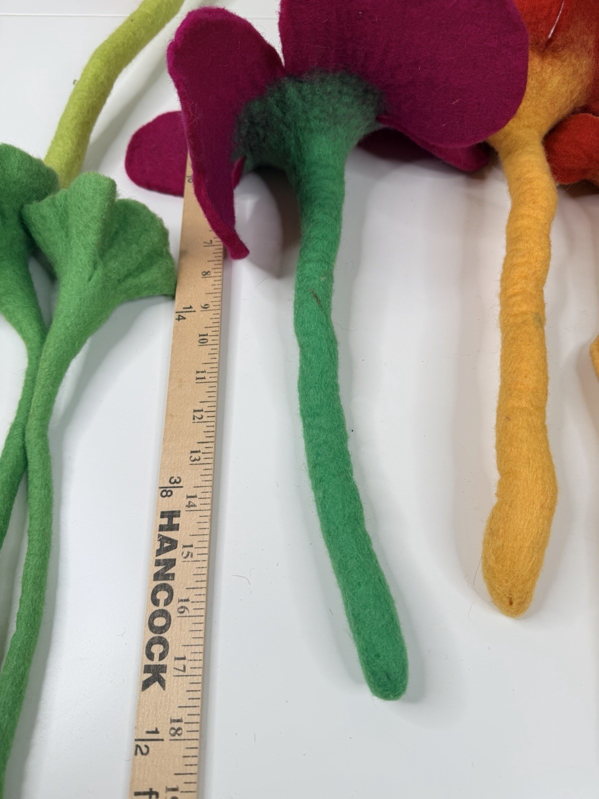 handmade 9 Whimsical Wool Felt Flowers Bouquet Great Gift Idea large colorful