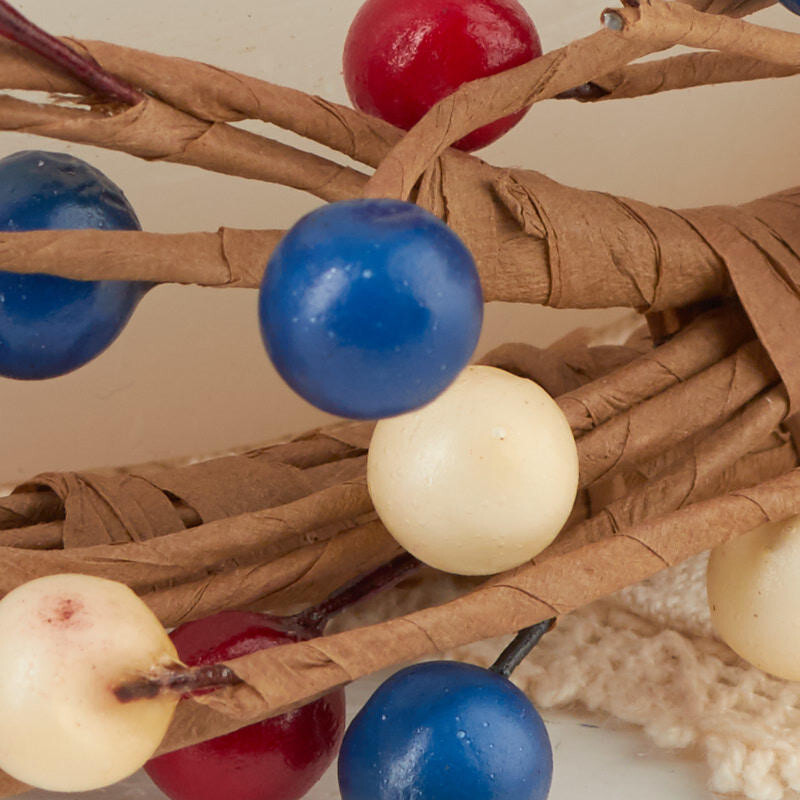 Set of 2 Factory Direct Craft Primitive Americana Berry Candle Rings