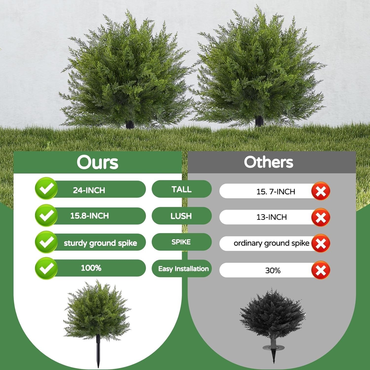 Artificial Cypress Topiary Tree Fake Faux Cedar for Porch Outdoor UV Resistant