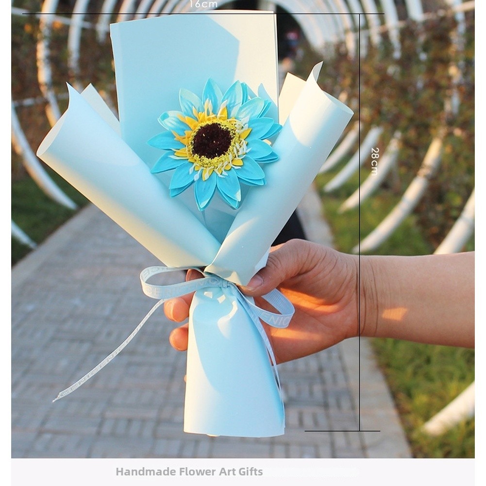 Orange Pink Blue Purple Yellow Green Handmade Soap Flower Bouquet for Display