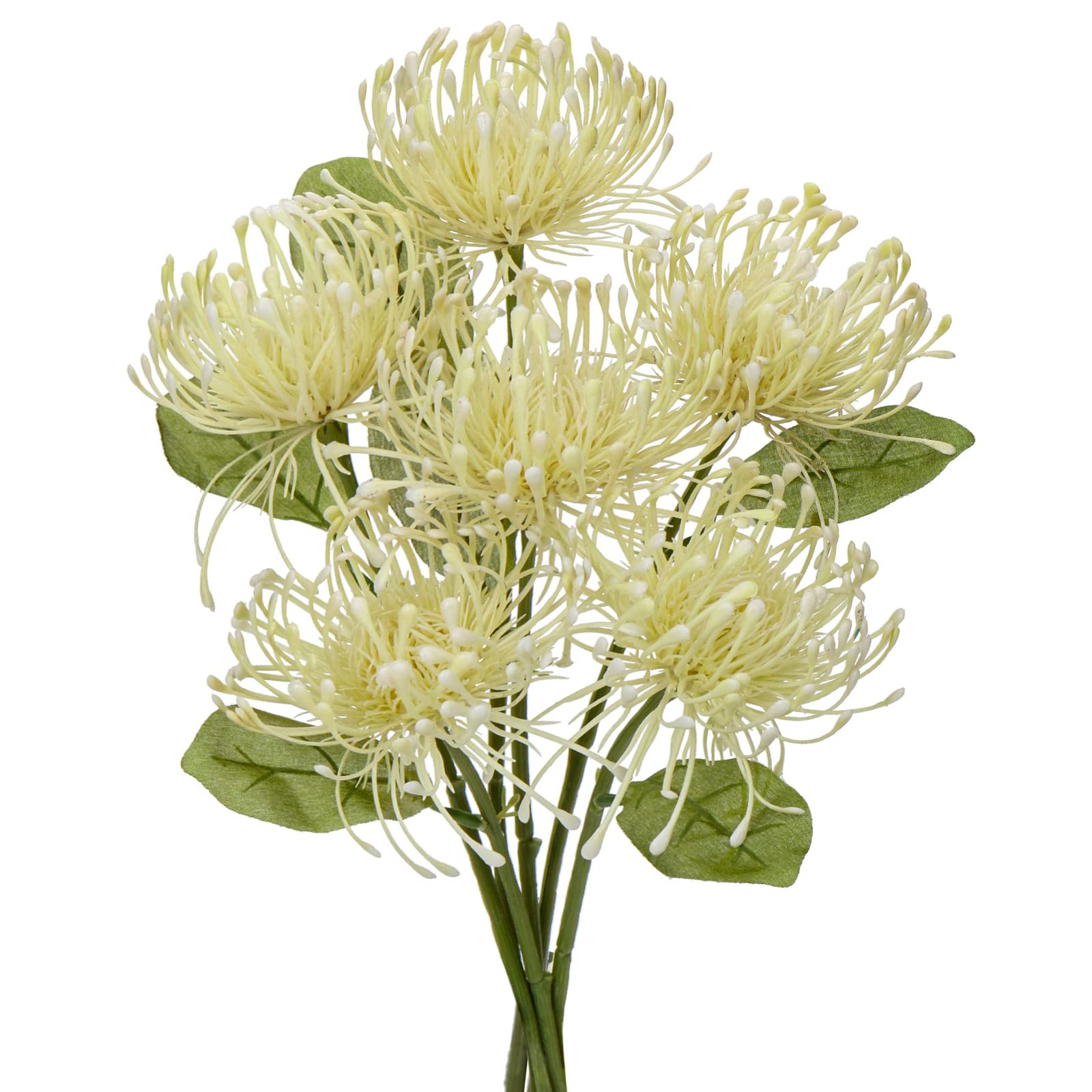 Artificial Chrysanthemum Spring Flowers 4 Inch Fake Spider Mums Green 6 PCS