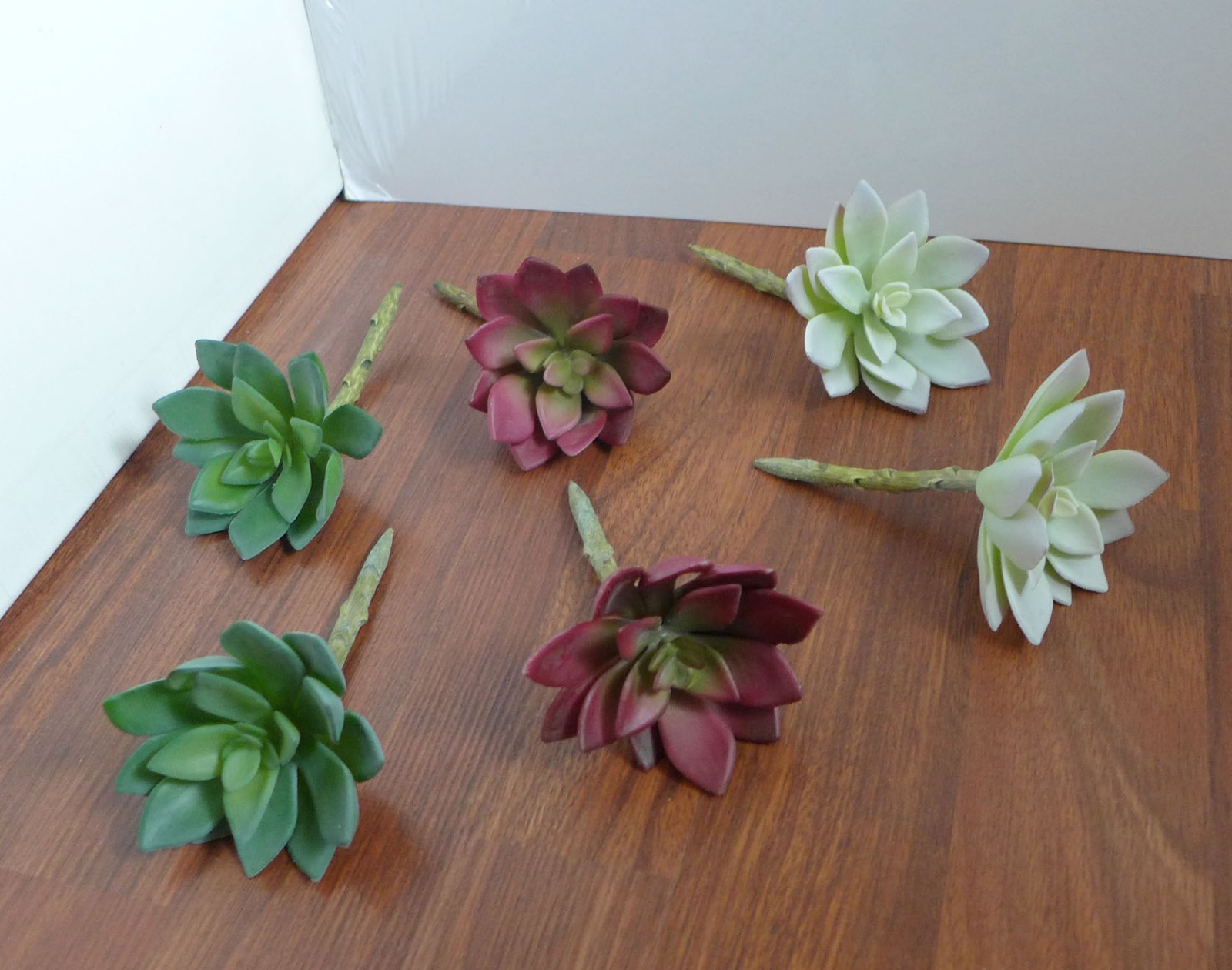 Set of 6 Pcs Artificial Lotus Flower Succulent Plants Home Garden Decoration