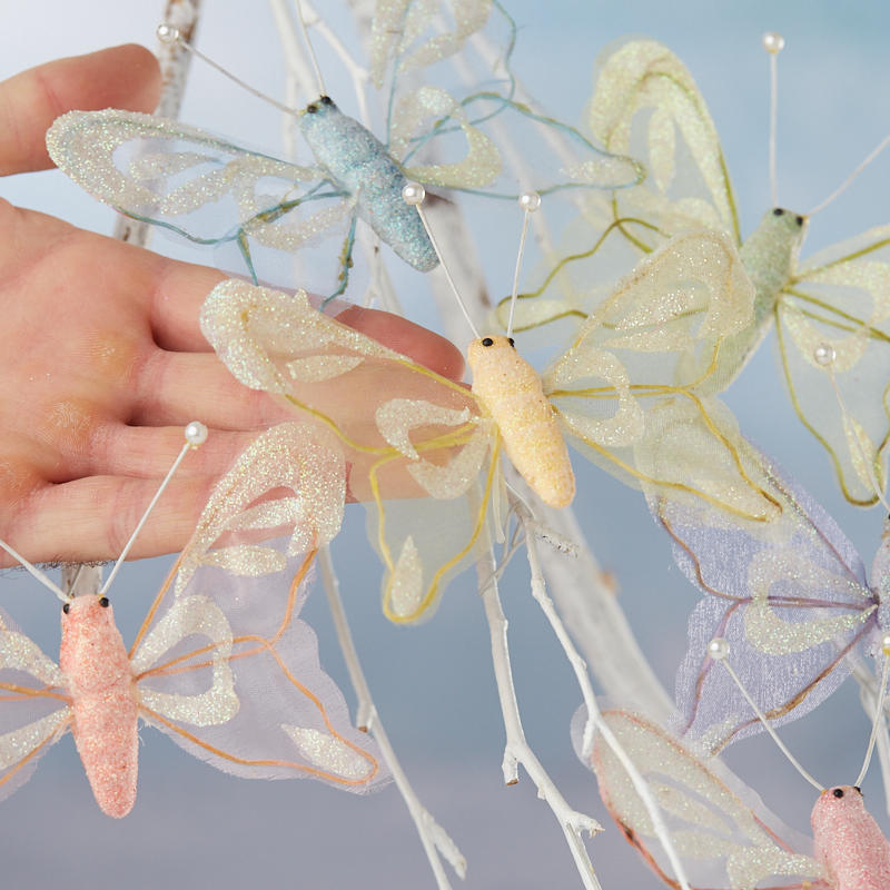Package of 12 Pastel Glittered Artificial 4-3/4″ Butterflies
