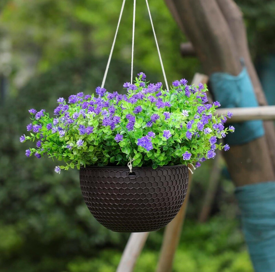 48 Bundles Artificial Fake Flowers, Faux Outdoor Plastic Plants UV Resistant Shr