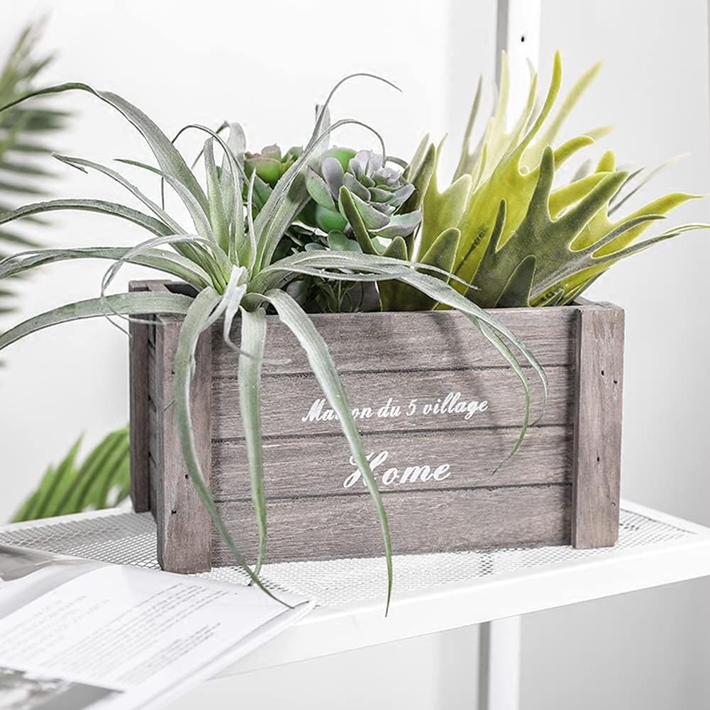 2Pcs Artificial Staghorn Fern Realistic Fake Flocked Succulent Plants Green P…
