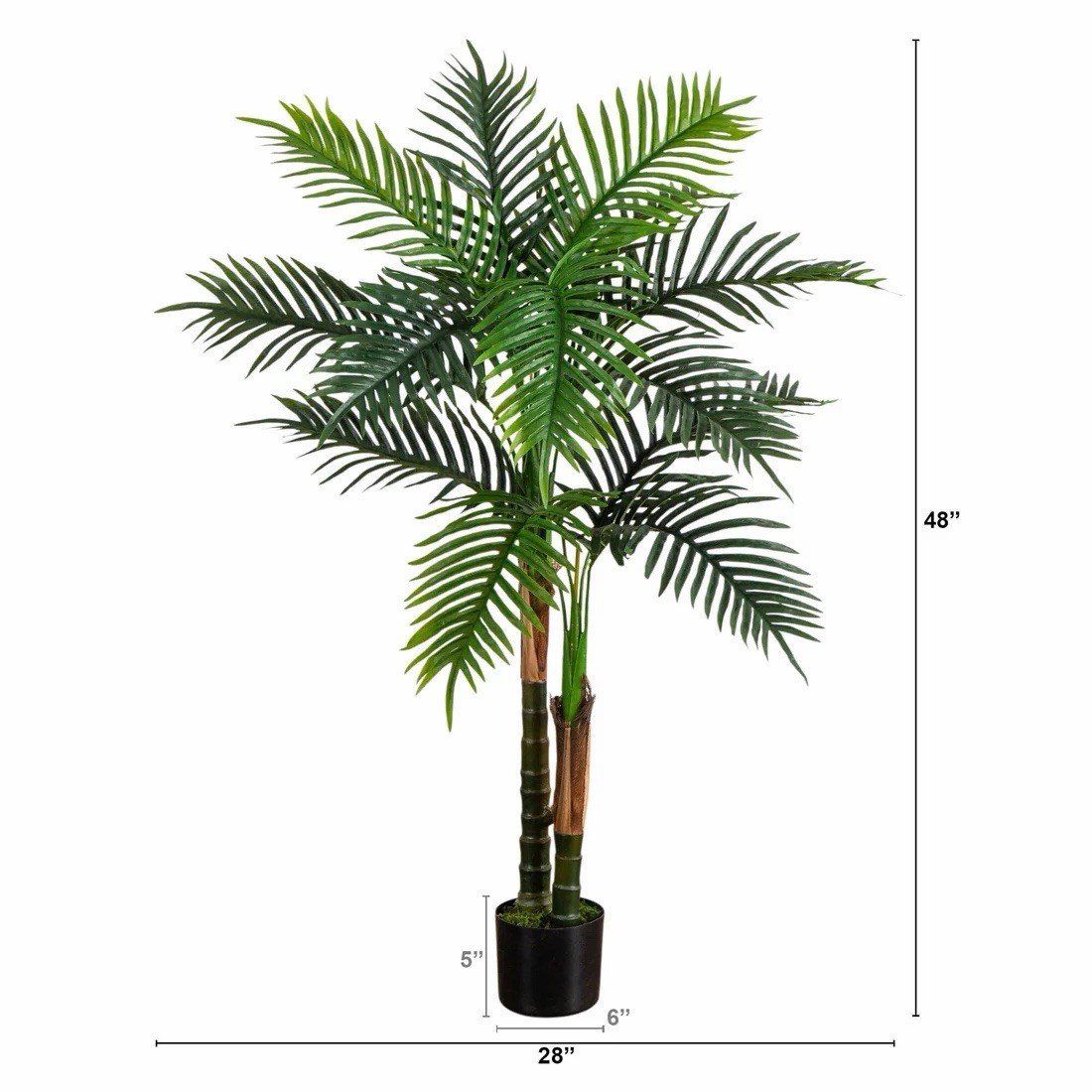 4′ UV Resistant Artificial Double Robellini Palm Tree (Indoor/Outdoor)
