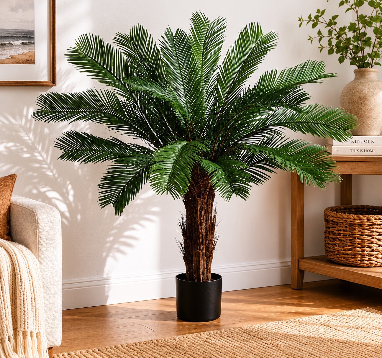 4’ Cycas Palm Artificial Tree UV (Indoor/Outdoor) Home Decor. Retail $194