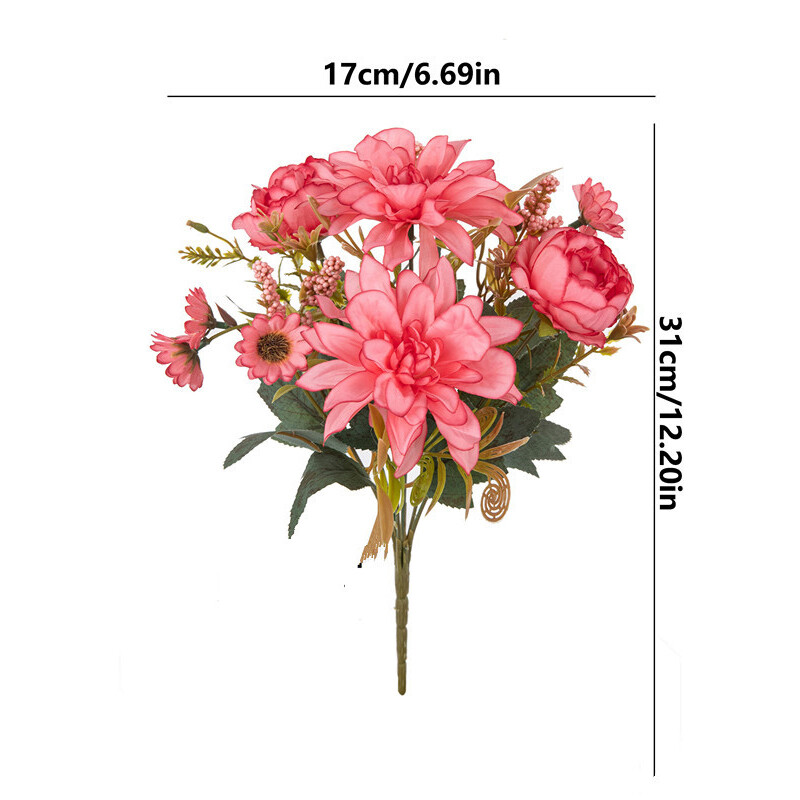 Artificial Flower Similated Silk Dahlia Decoration Bouquet Party DIY Accessories