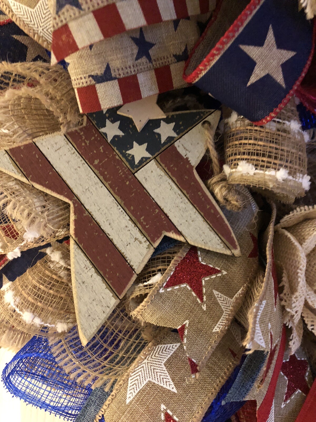 Patriotic Wreath Memorial Day, 4th Of July Veterans Day Labor Day Summer Wreath.