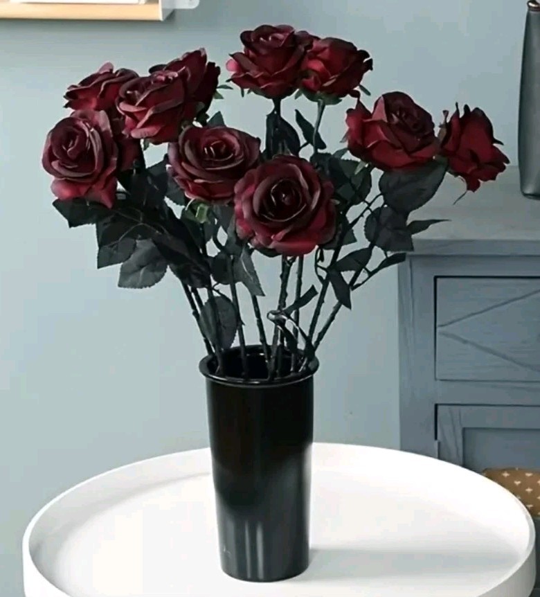 14 Inch Artificial Aged Rose Flower Bouquet Gift Valentine Horror Blood Roses US
