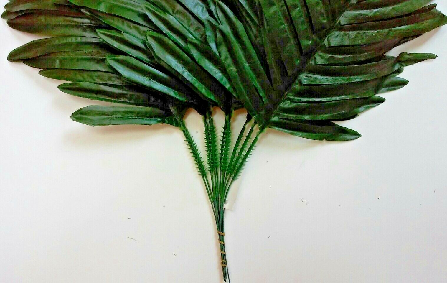 (12 Leaves) 15″ Green Fern Palm Silk Greenery Plant Flower In/ Outdoor Decor USA