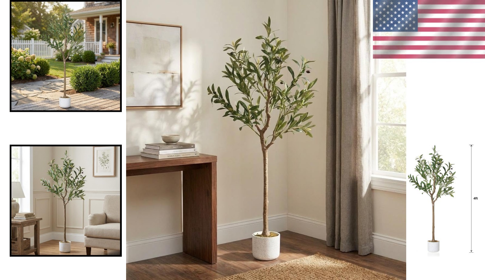 Artificial Olive Tree Faux Realistic Olive Trees with Branches and Fruits Decor