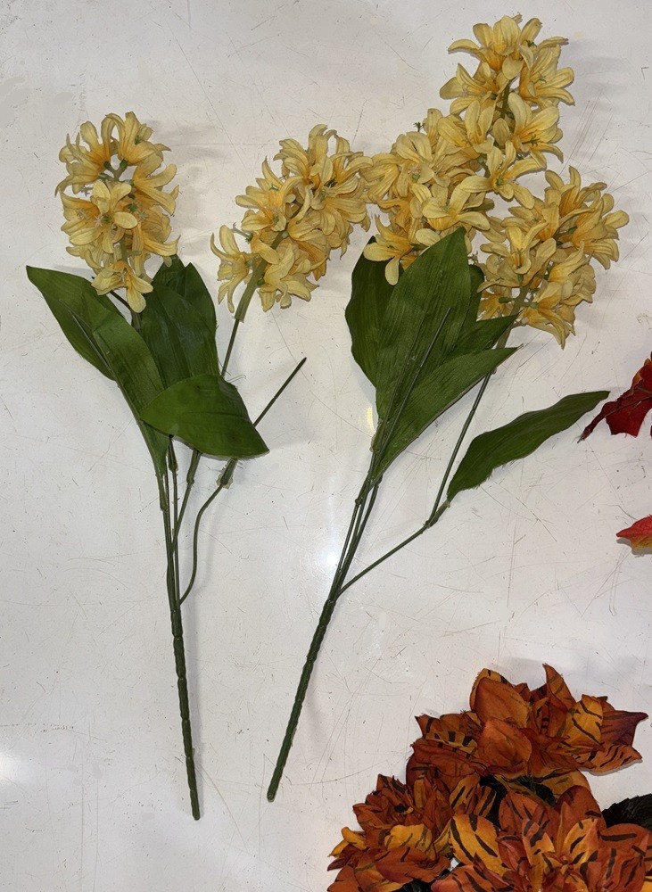Fall Artificial Floral and Leaves Bulk Lot of 9 Pieces Plastic & Fabric