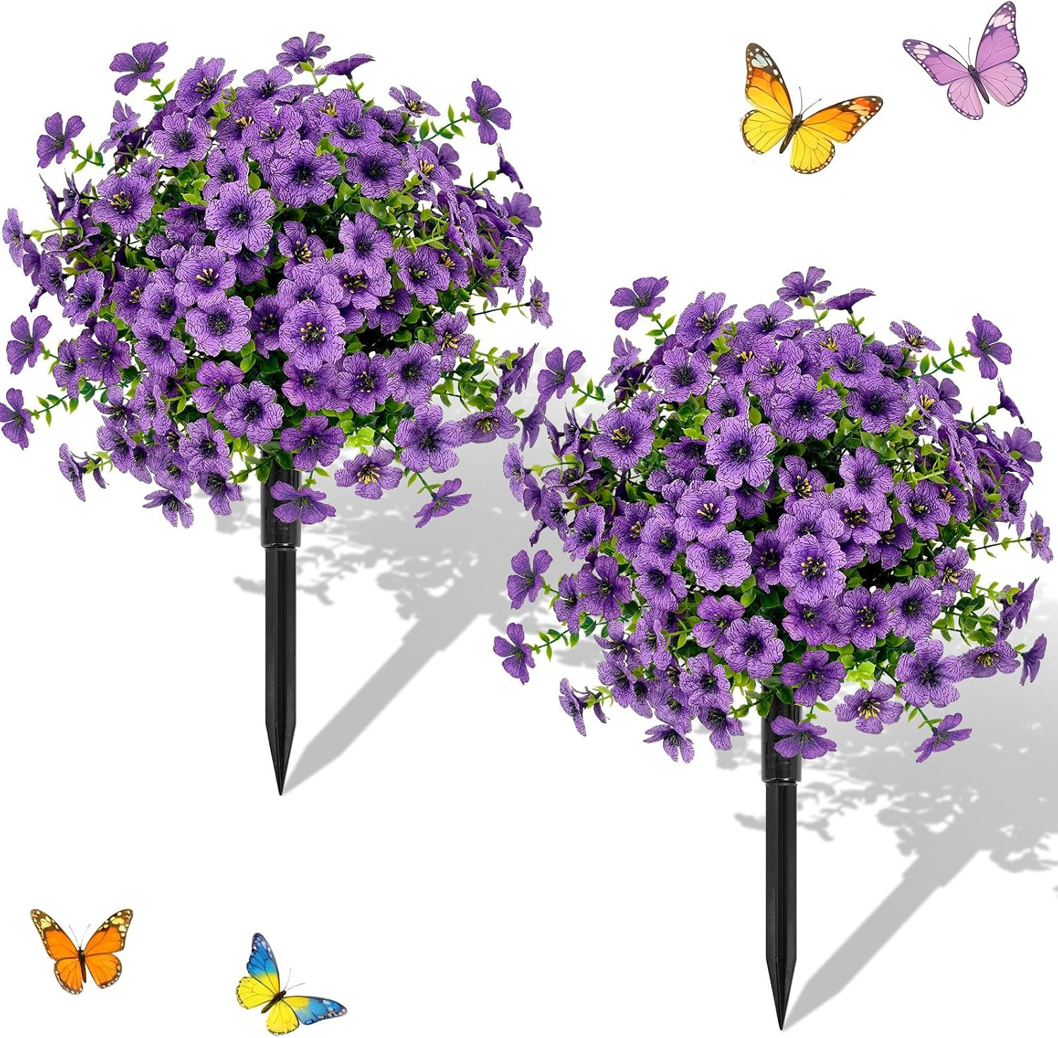Purple UV Resistant Artificial Topiary Ball Trees – 2 Pack for Outdoor Decor