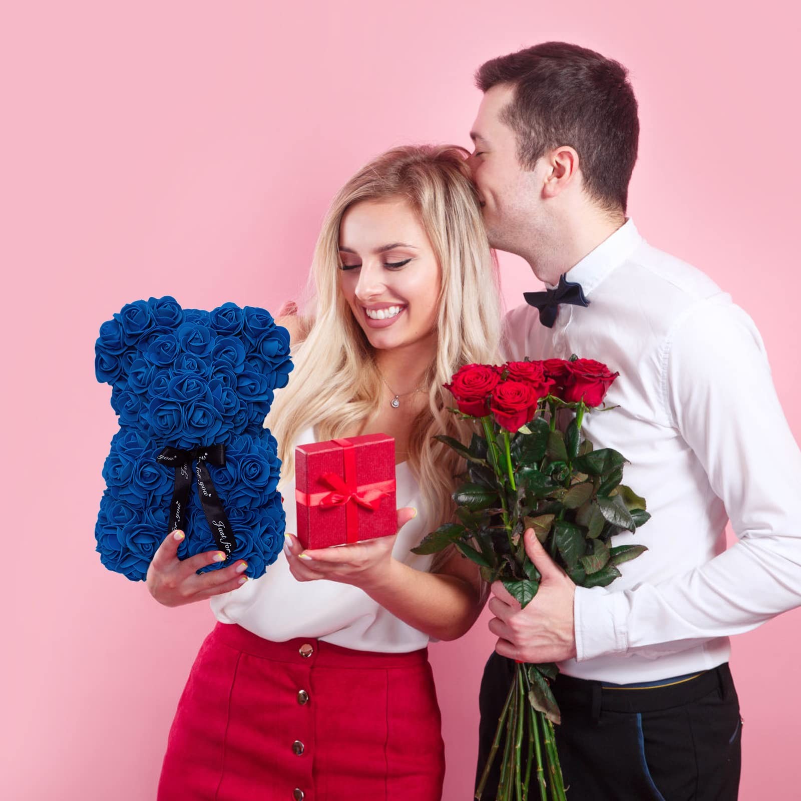 DuHouse Rose Bear Rose Teddy Bear Flower Gift Box for Valentines Gifts Annive…