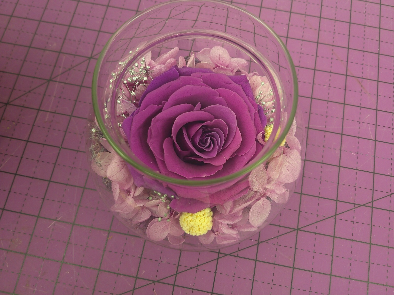 Preserved Real Roses with Colorful Mood Light Wishing Bottle, Eternal Rose