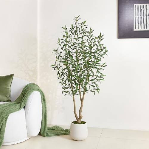 Artificial Olive Tree 5FT, Fake Plants Indoor – Potted Faux Olive Tree 5ft 1
