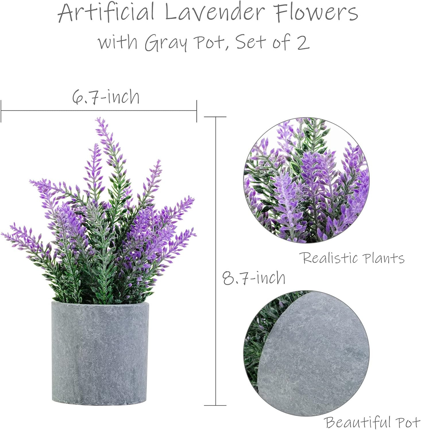 Artificial Lavender Plant in Pots – Faux Lavender Flowers Decor – Fake Flowers P