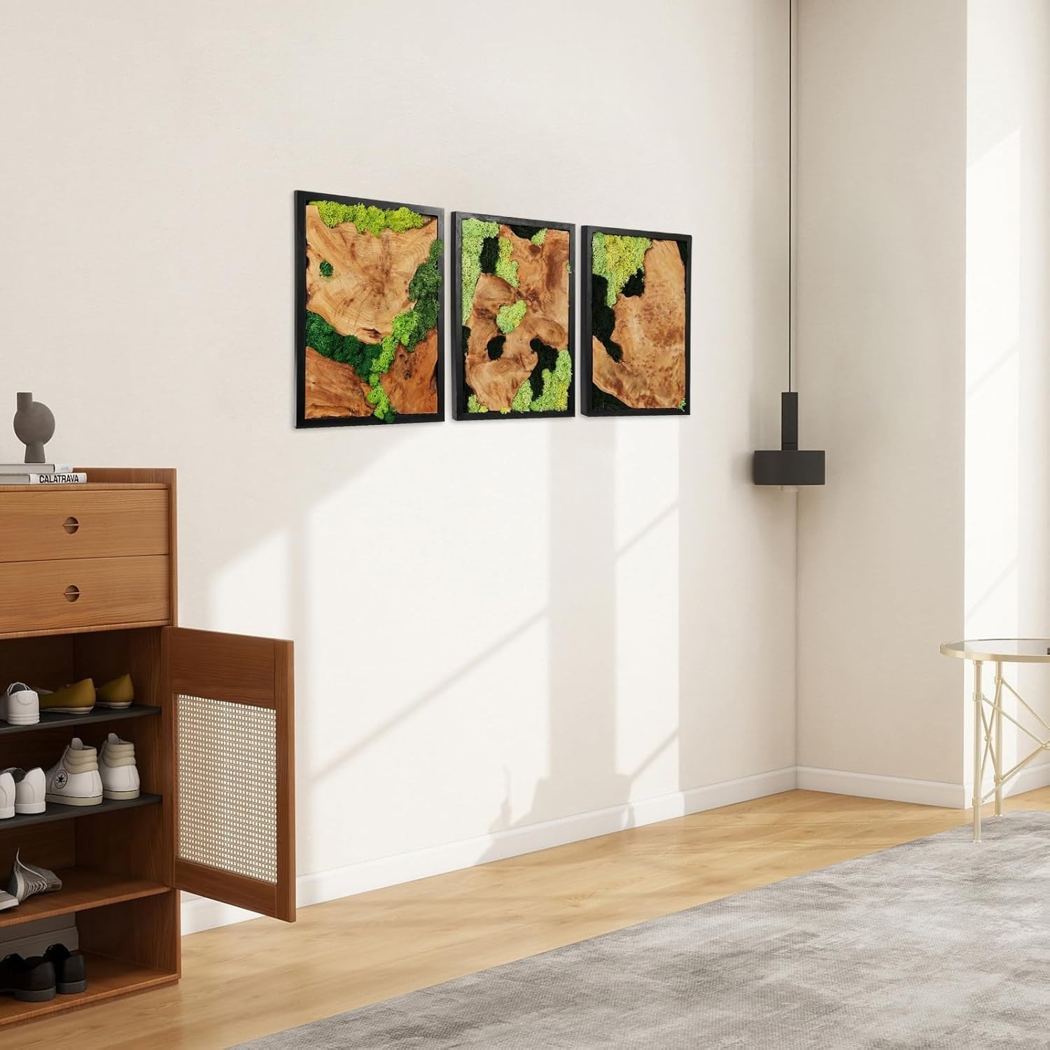 Rustic Natural Moss Wall Art – Handcrafted Decor for Any Room, No Maintenance
