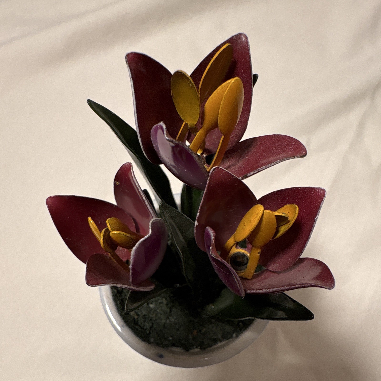Enesco Artificial Crocus Floral Arrangement Ceramic Pot Blue/White Delft 6 in