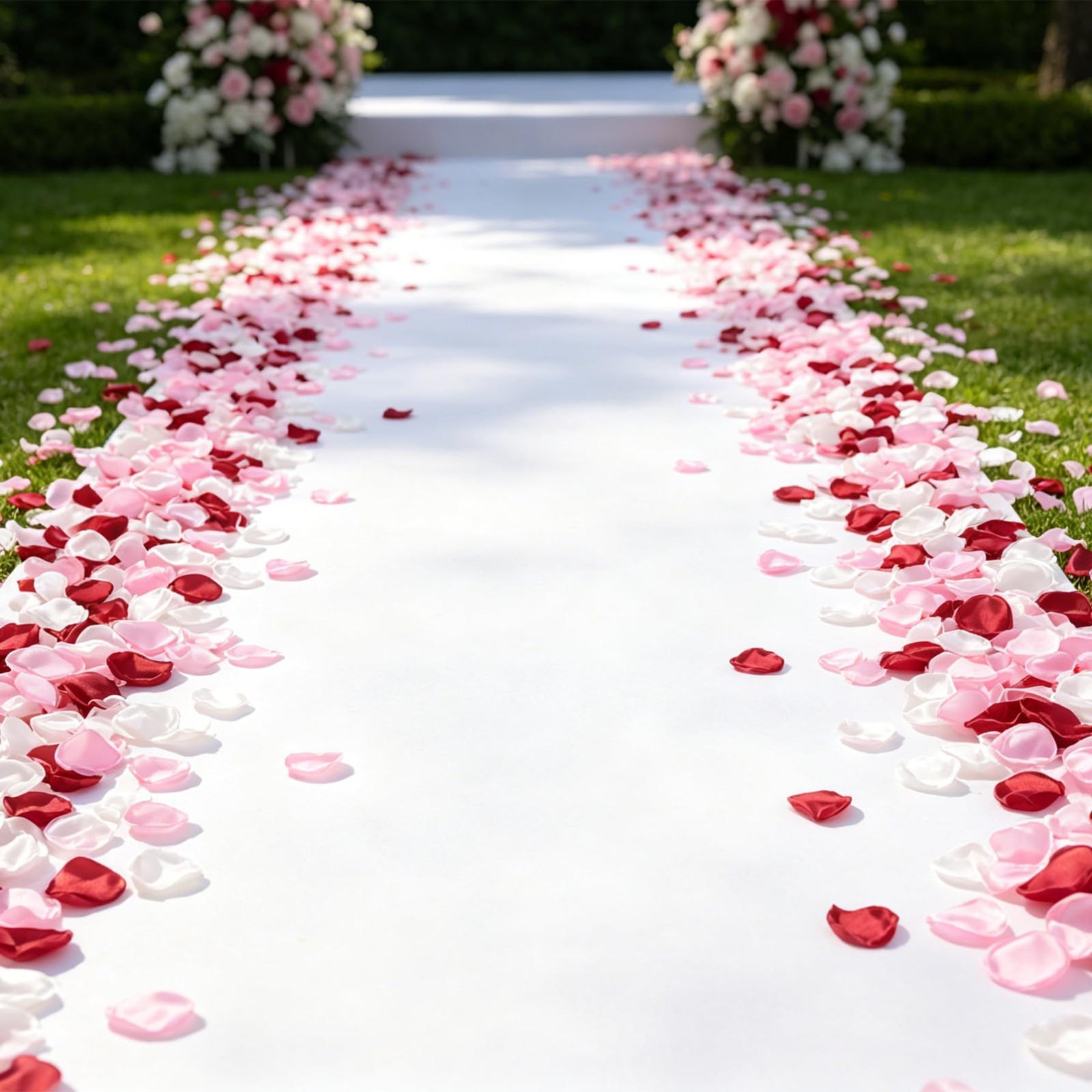 Artificial Silk Rose Petals, Romantic Decor, Red, Pink and White, 1.57-1.77 I…