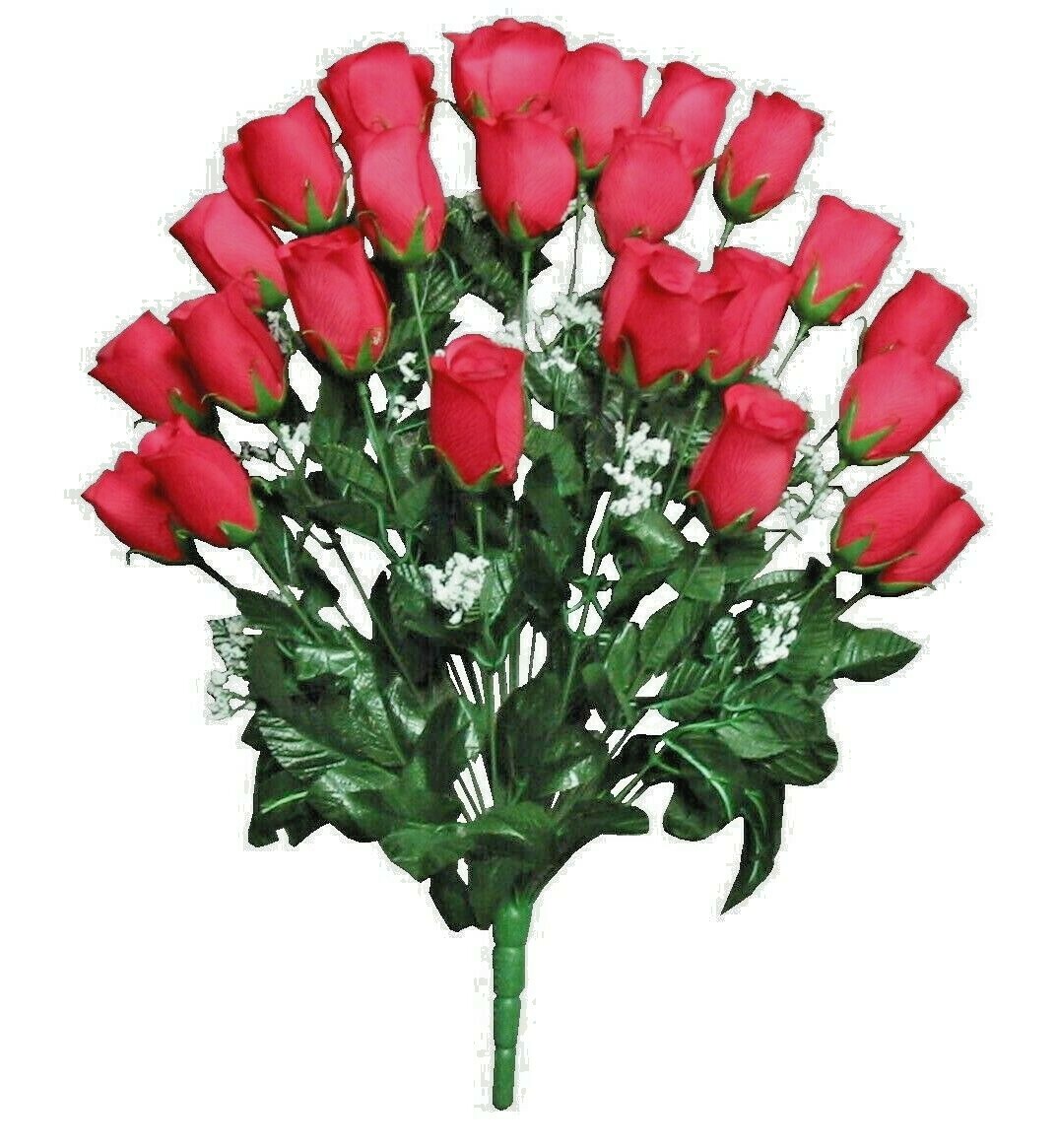 24-Rose Hot Pink Large Microfiber Silk Flower 22″ Bush Home General Decors US