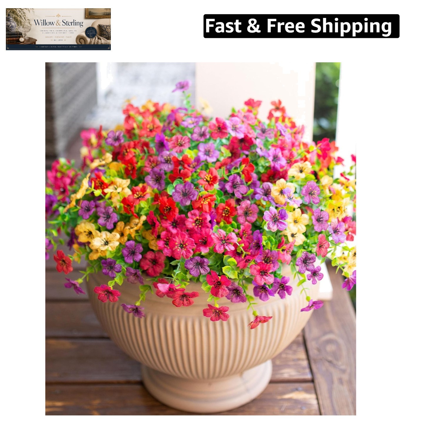 Artificial Flowers for Outdoor Indoor Garden Home Decoration, Faux Flower Dai…