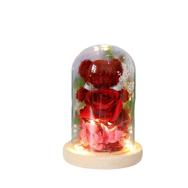 Valentine’s Day Gift- Teddy Bear With Rose And Lights